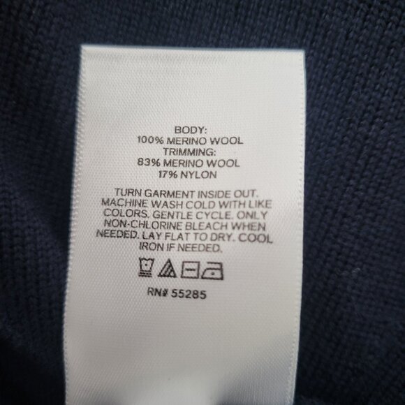 Express Men’s XL Merino Wool Crew Neck Sweater, Navy Blue, NWT - Picture 6 of 8